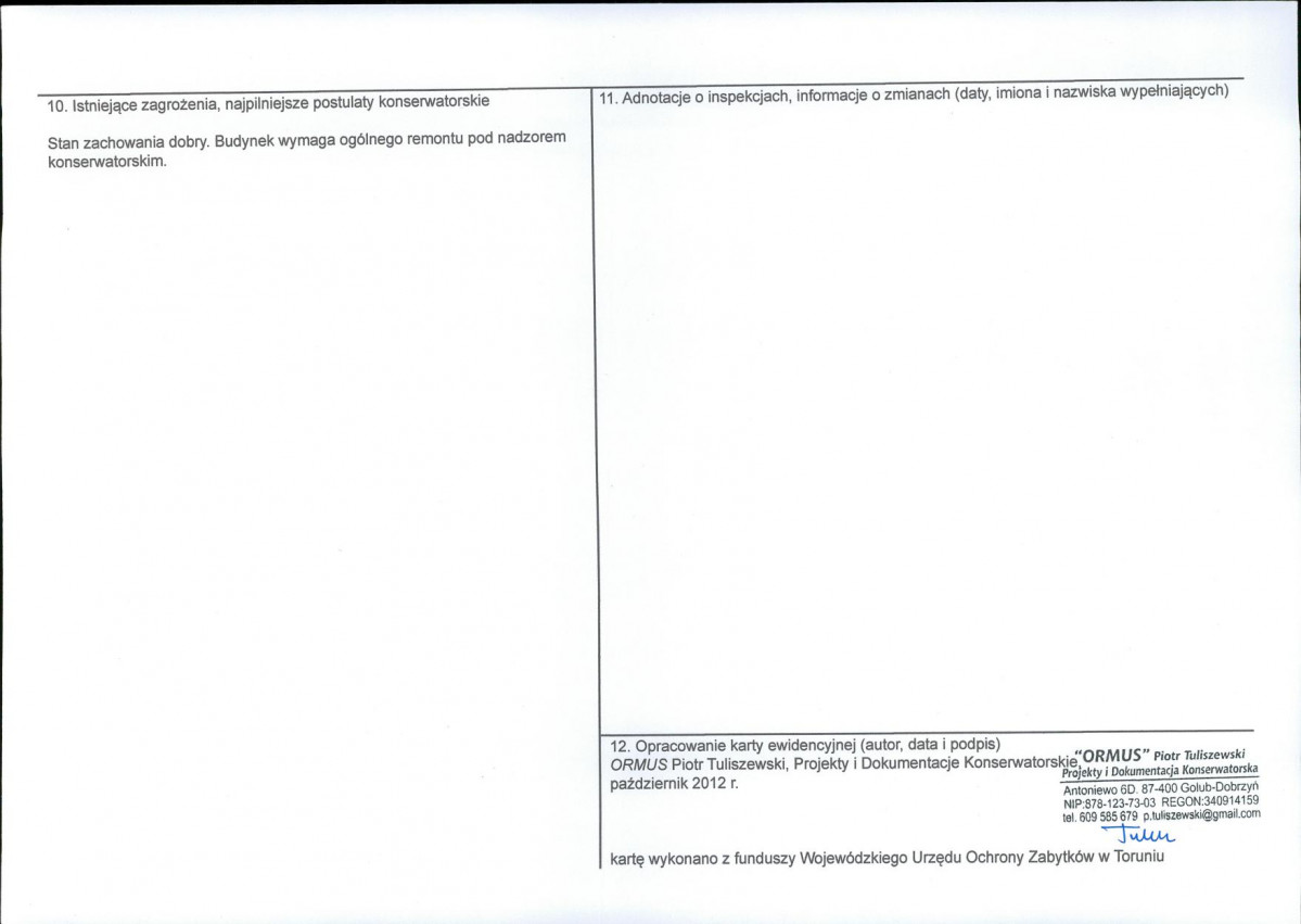 KEZN - Karta obiektu niewpisanego do rejestru, skan nr 2