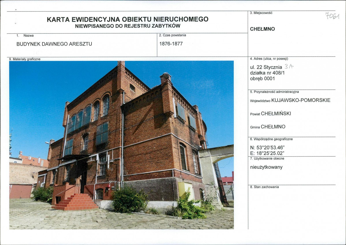KEZN - Karta obiektu niewpisanego do rejestru, skan nr 1