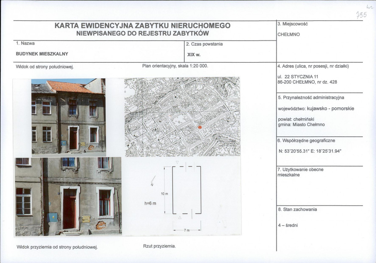 KEZN - Karta obiektu niewpisanego do rejestru, skan nr 1