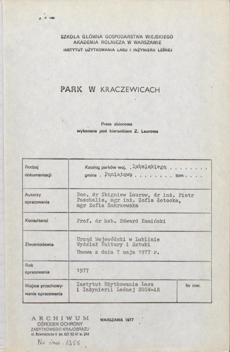 EP - Ewidencja parkowa, skan nr 5