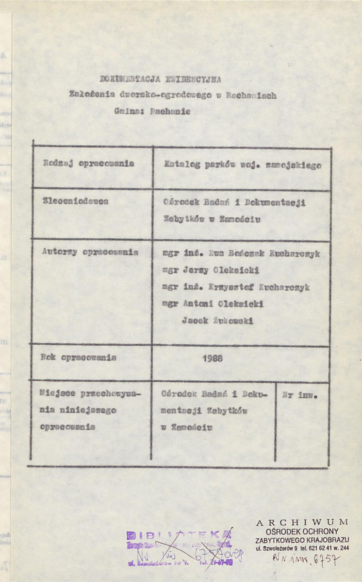 Ewidencja parkowa, skan nr 4