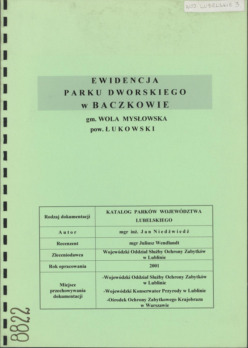 EP - Ewidencja parkowa, skan nr 1