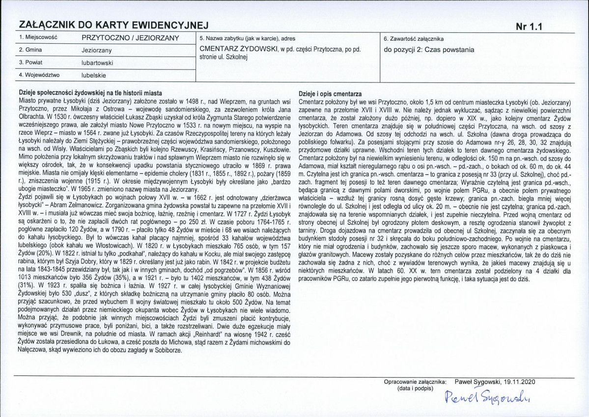Karta obiektu niewpisanego do rejestru, skan nr 3