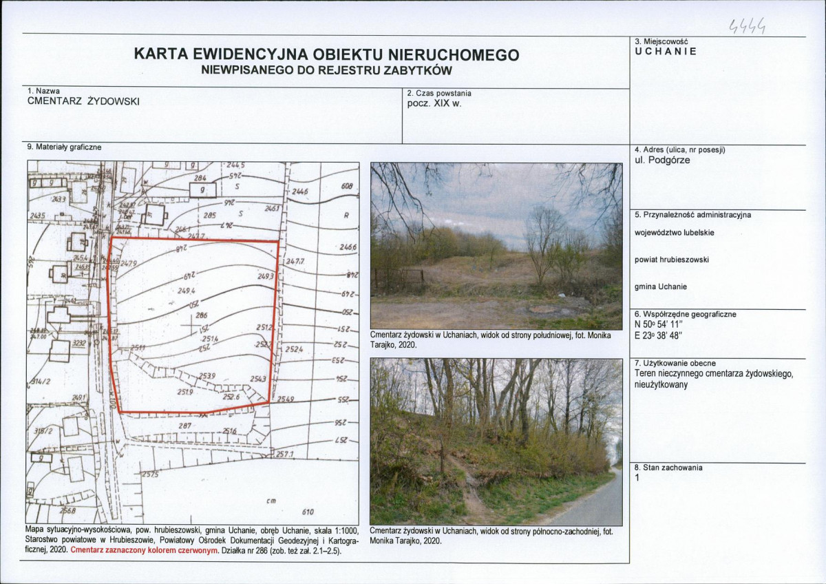 KEZN - Karta obiektu niewpisanego do rejestru, skan nr 1