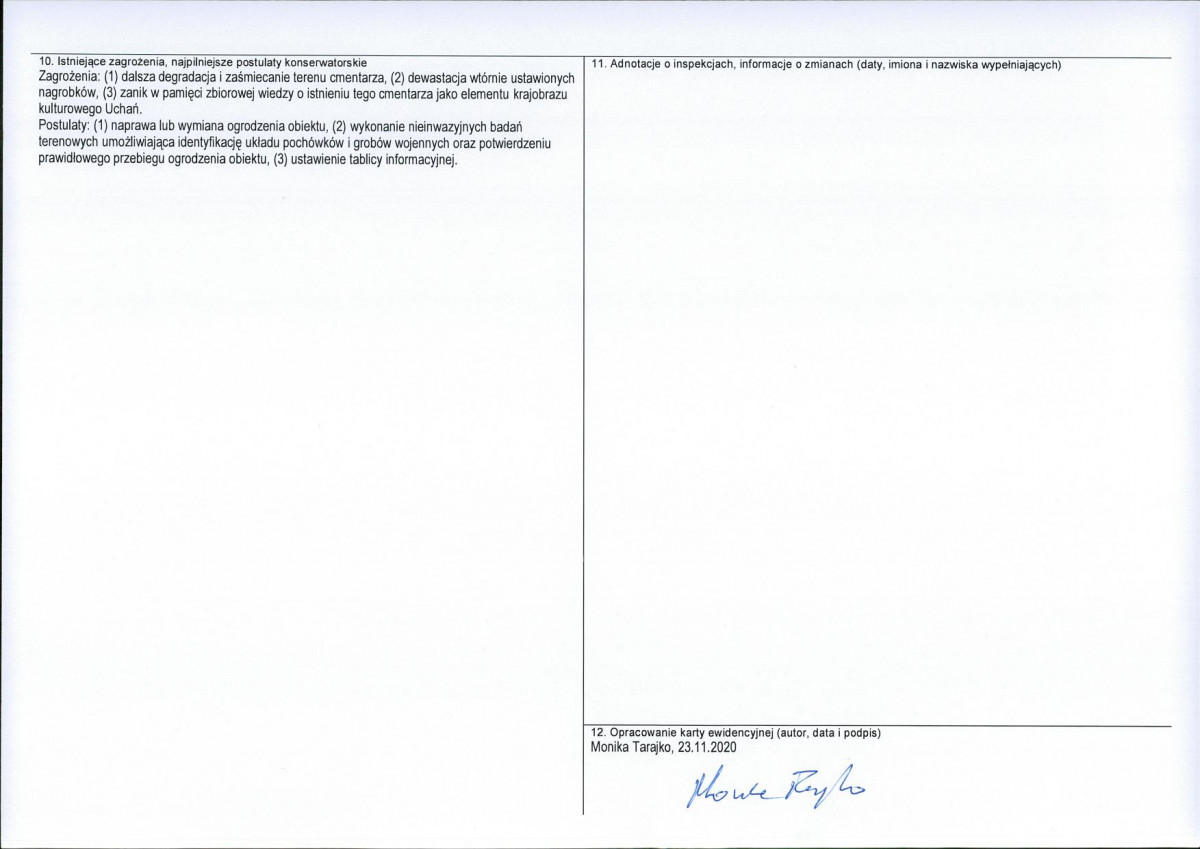 KEZN - Karta obiektu niewpisanego do rejestru, skan nr 2