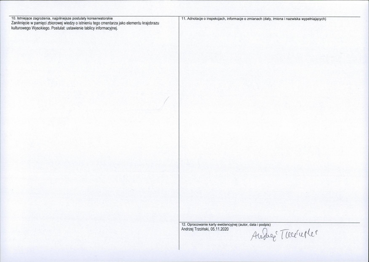 Karta obiektu niewpisanego do rejestru, skan nr 2