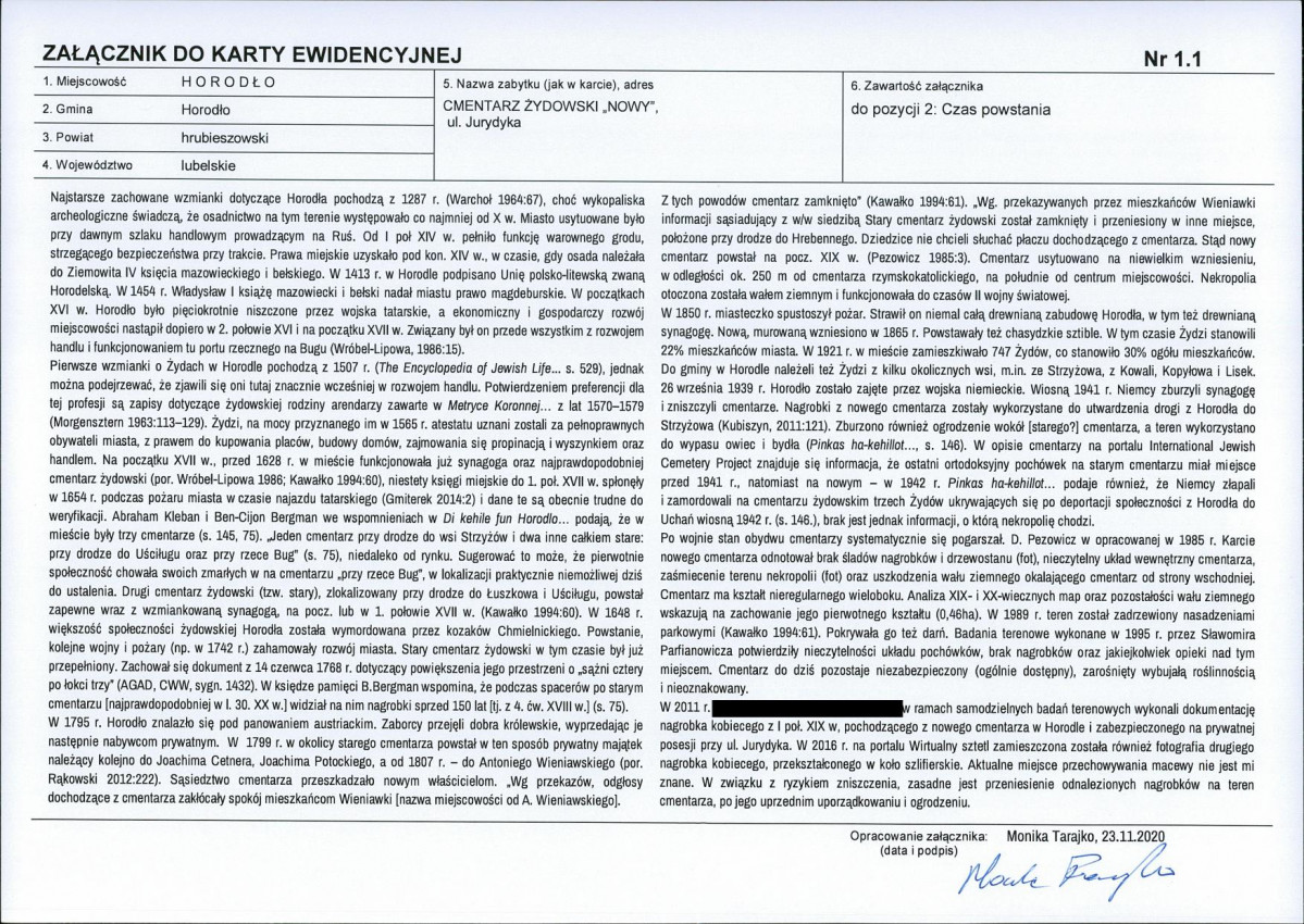KEZN - Karta obiektu niewpisanego do rejestru, skan nr 3
