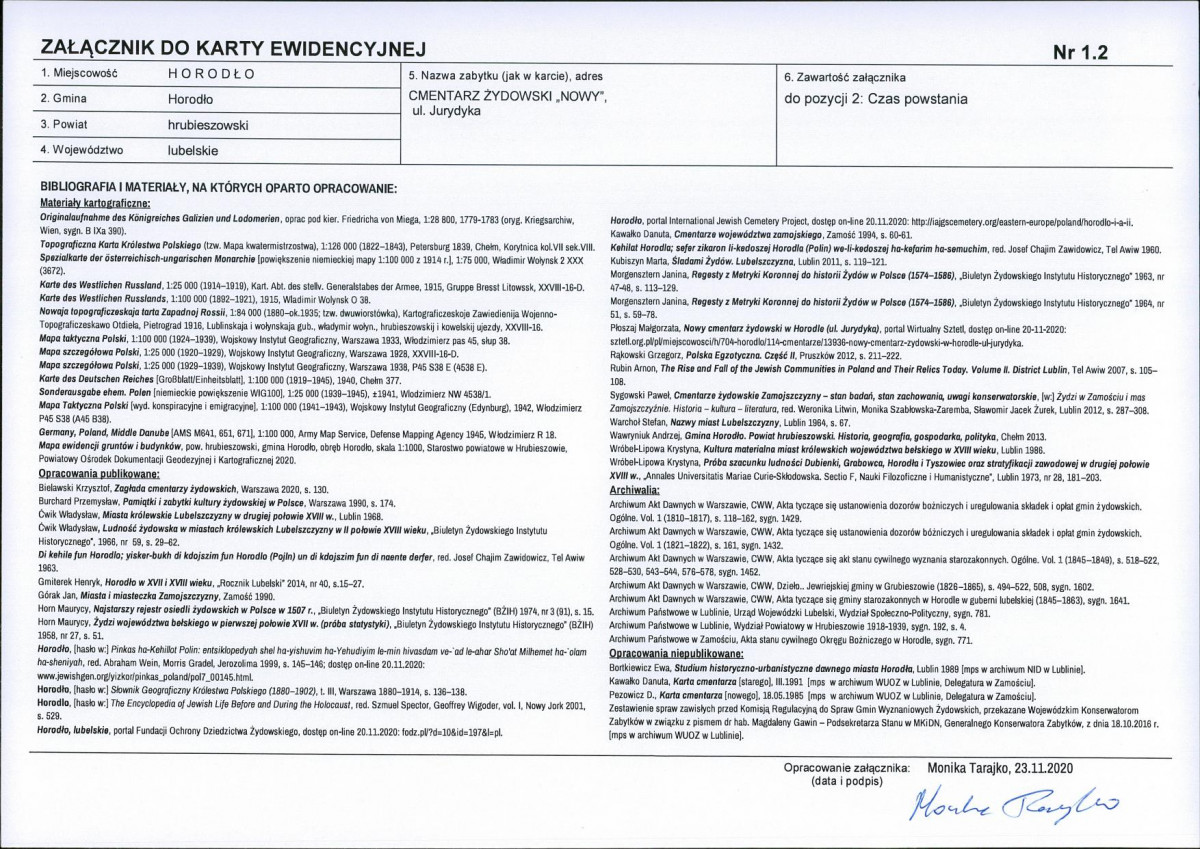 KEZN - Karta obiektu niewpisanego do rejestru, skan nr 4