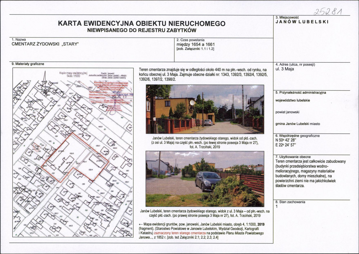 KEZN - Karta obiektu niewpisanego do rejestru, skan nr 1