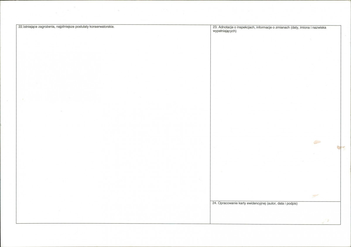 Karta obiektu niewpisanego do rejestru, skan nr 2