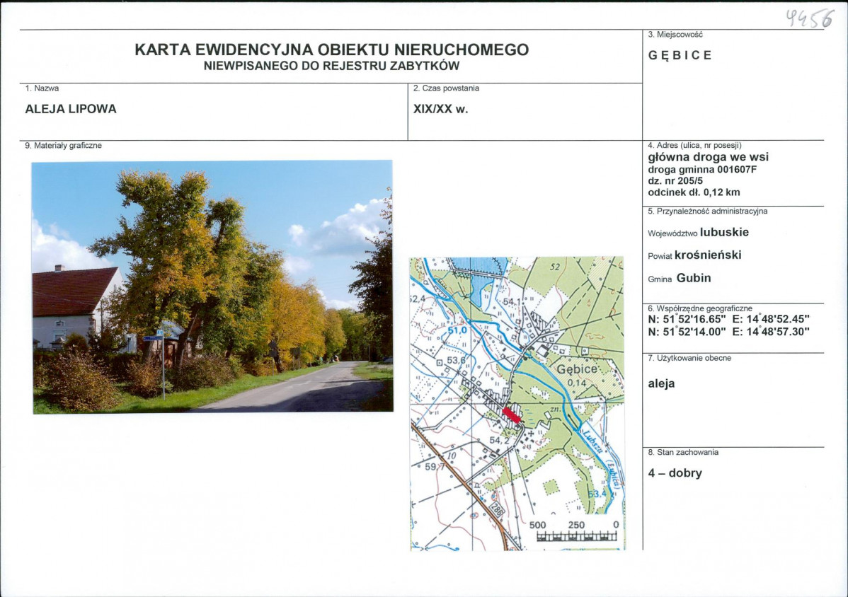 Karta obiektu niewpisanego do rejestru, skan nr 1