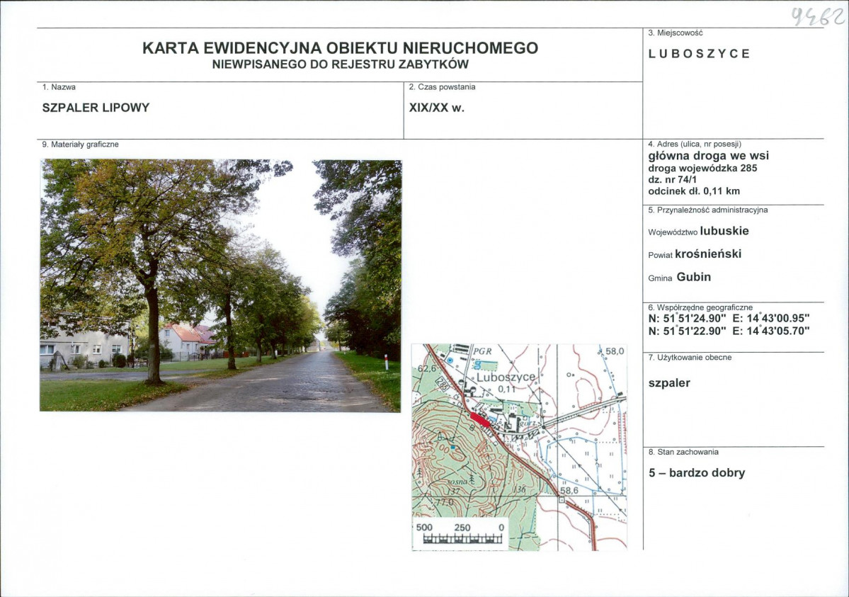 Karta obiektu niewpisanego do rejestru, skan nr 1