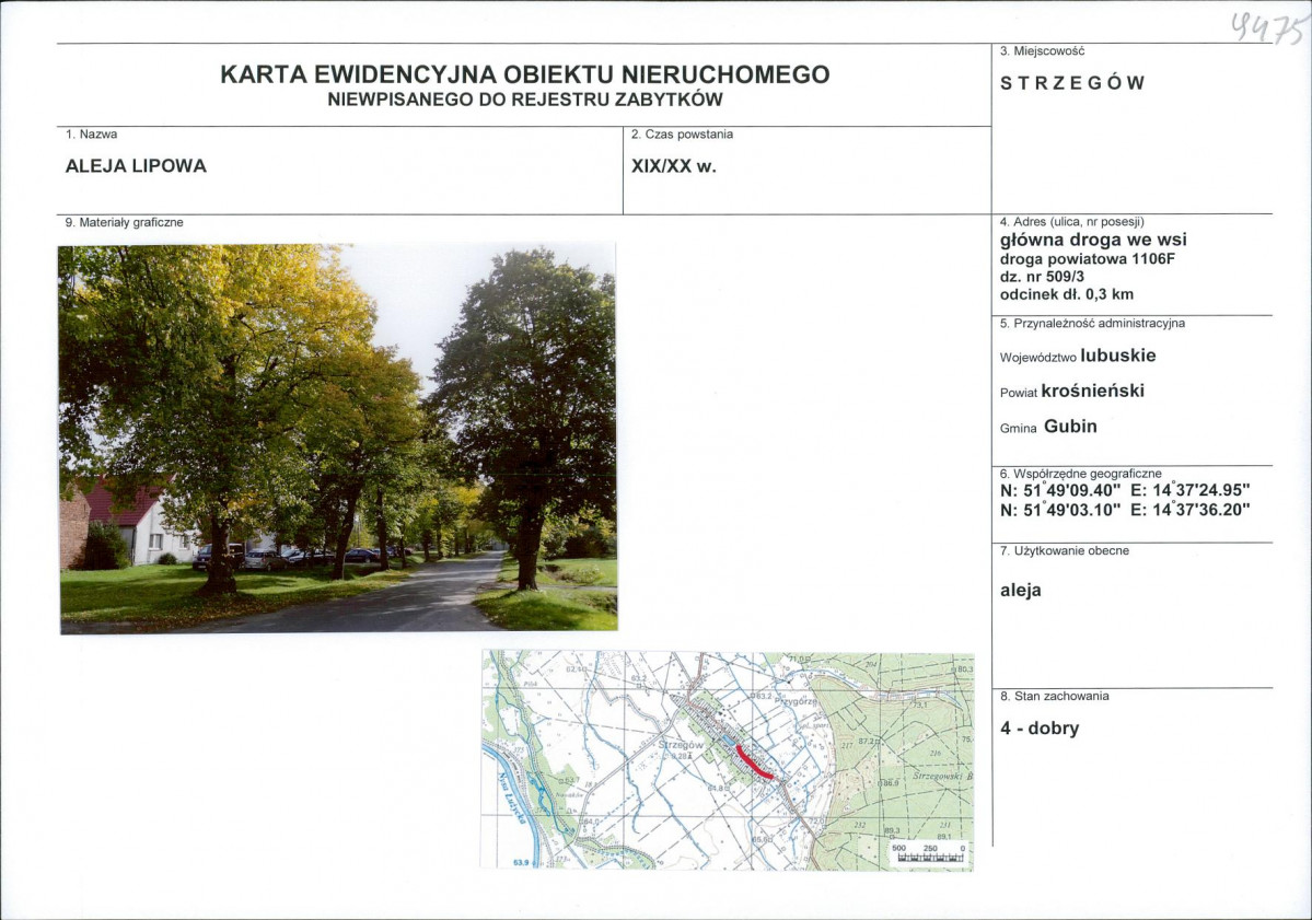 Karta obiektu niewpisanego do rejestru, skan nr 1