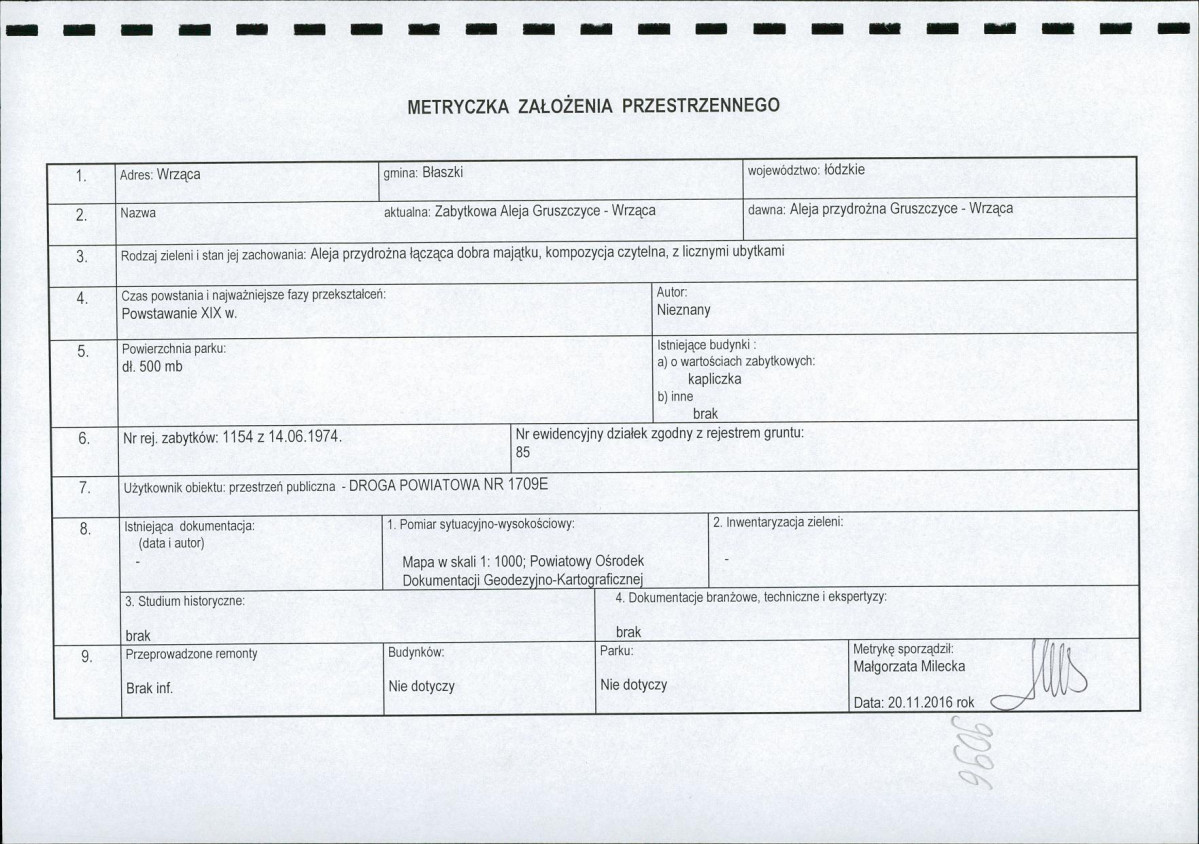 EP - Ewidencja parkowa, skan nr 2