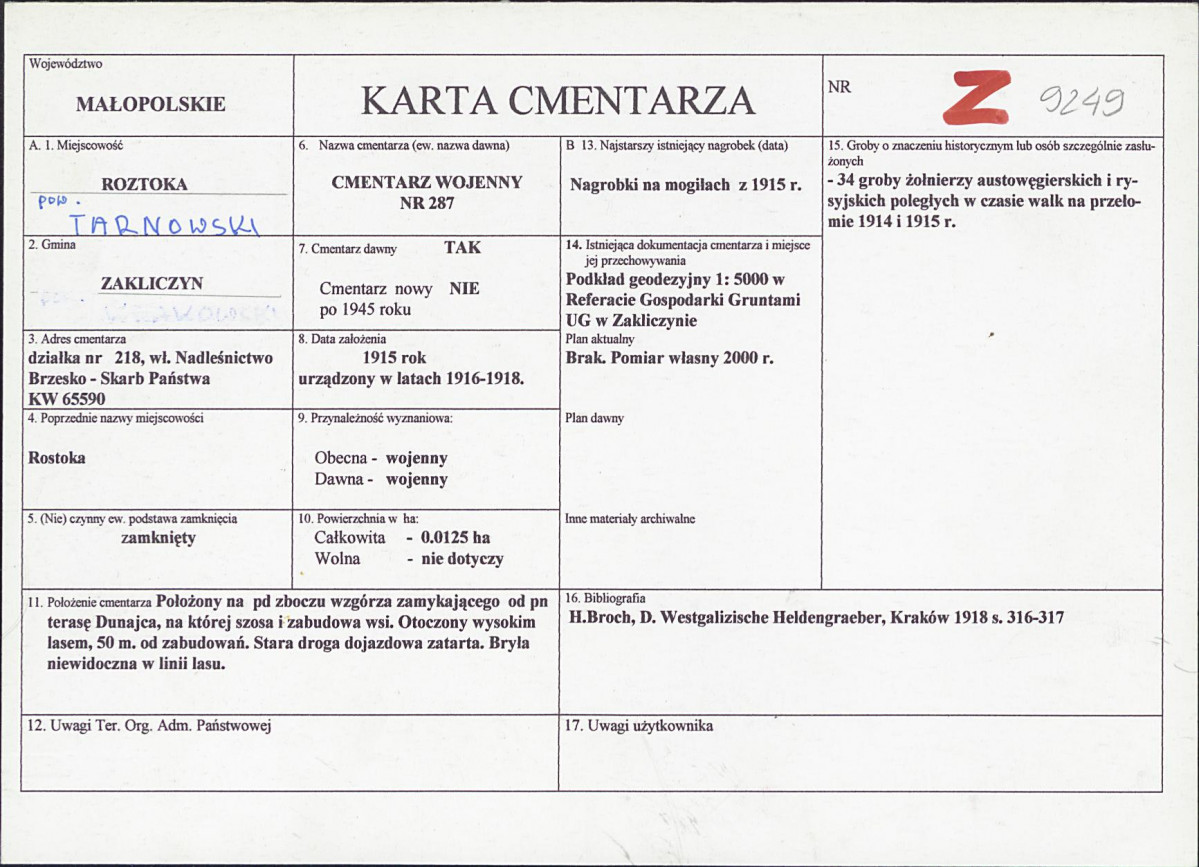 Karta cmentarza, skan nr 1
