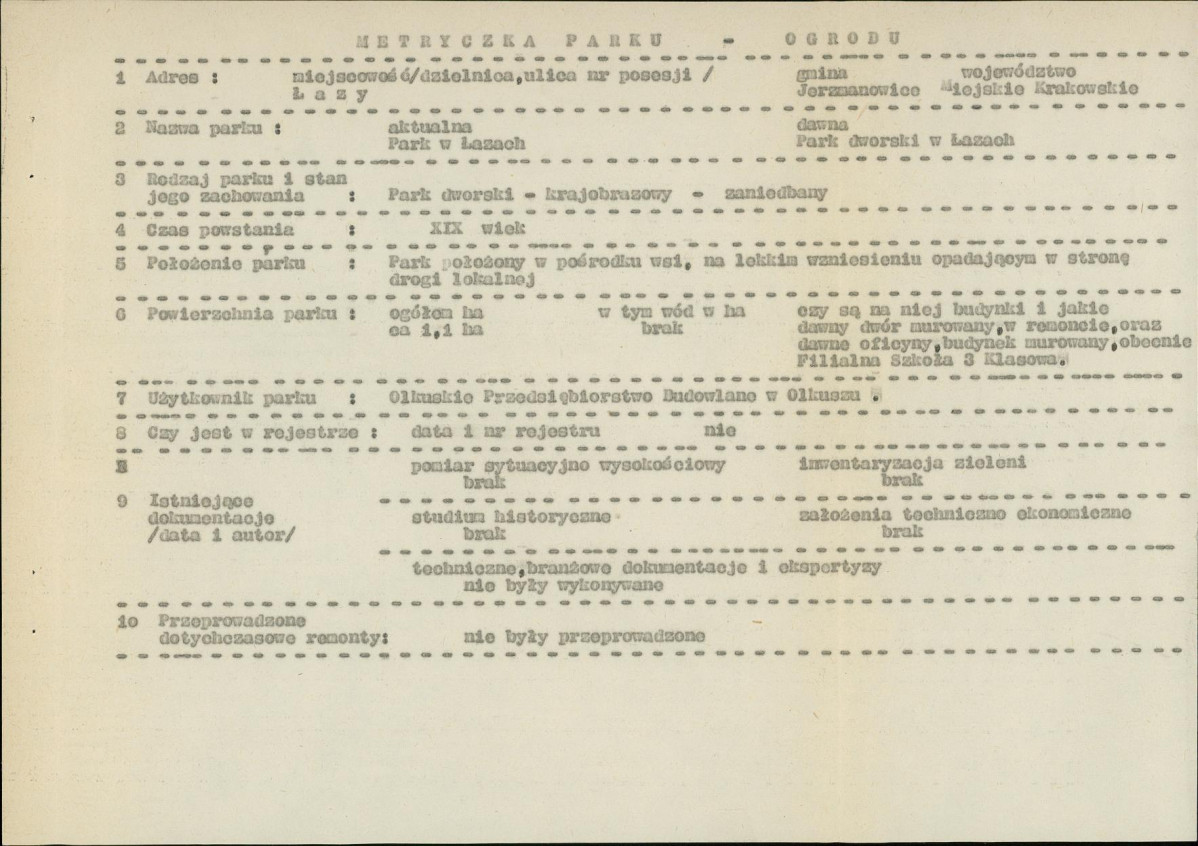 Ewidencja parkowa, skan nr 4