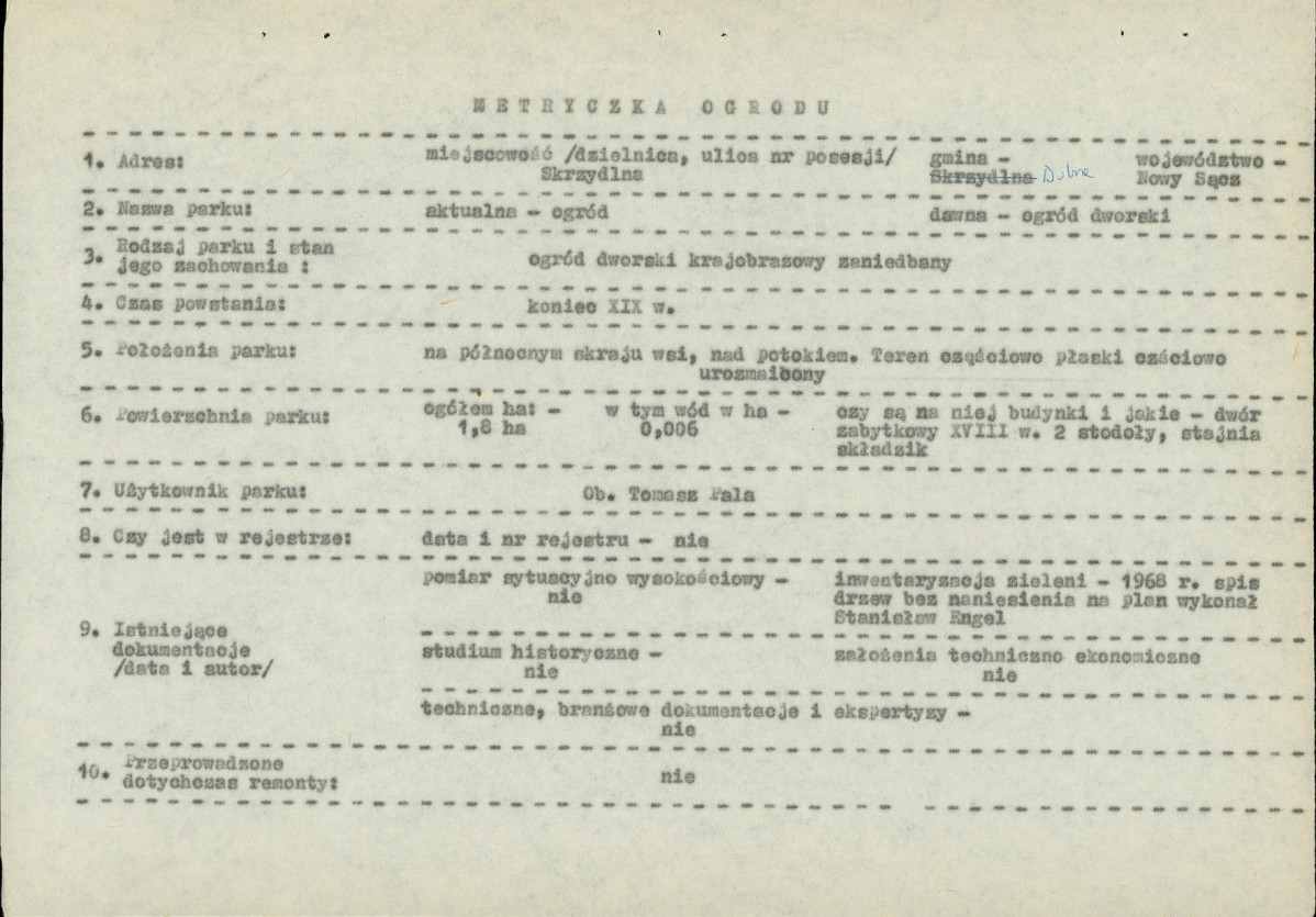 Ewidencja parkowa, skan nr 4