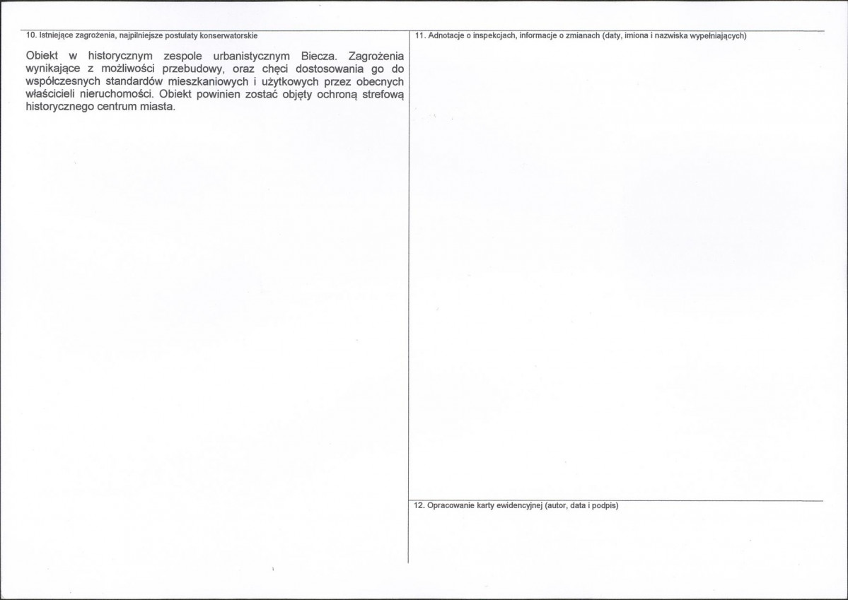 Karta obiektu niewpisanego do rejestru, skan nr 2