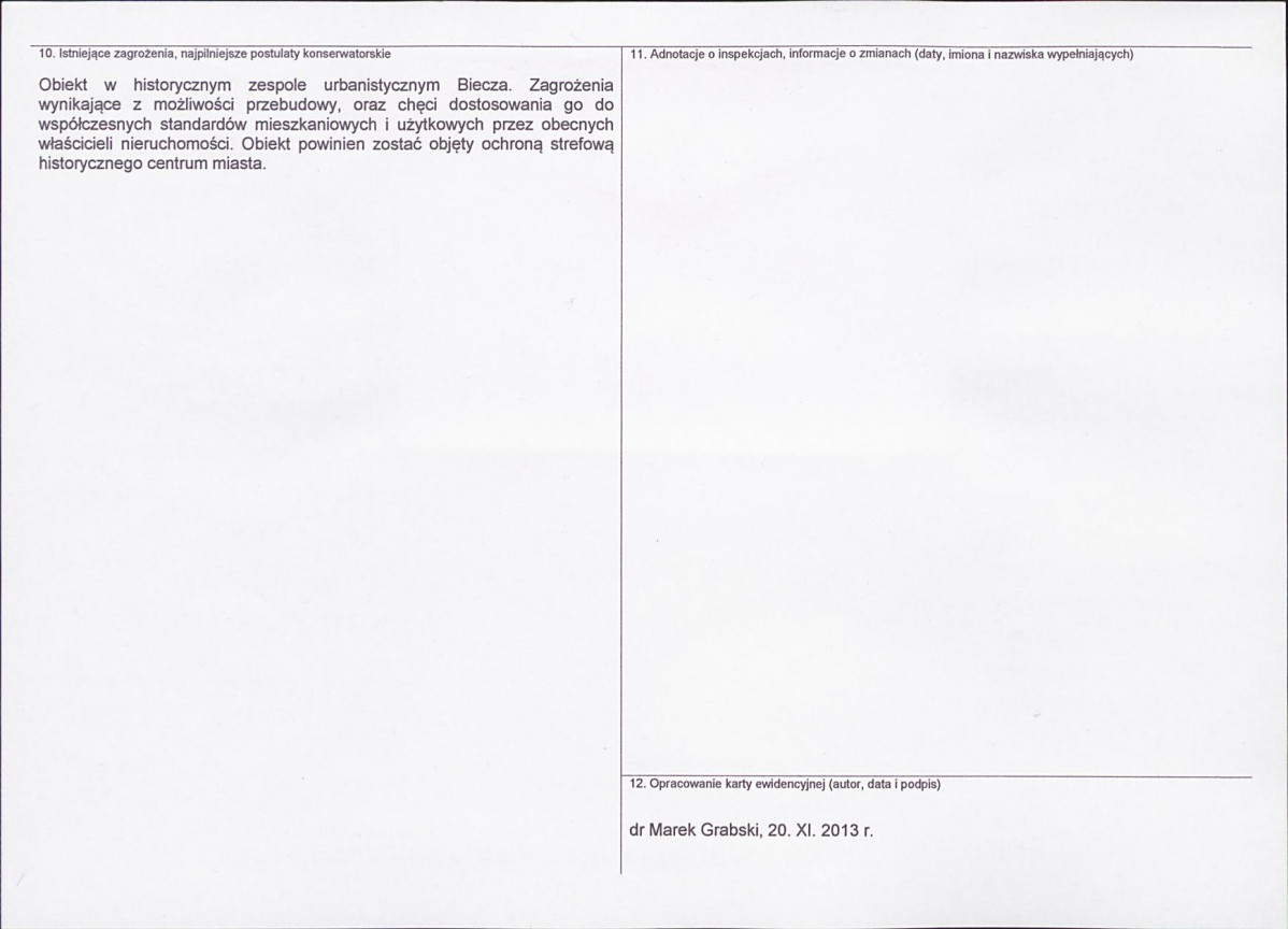 Karta obiektu niewpisanego do rejestru, skan nr 2