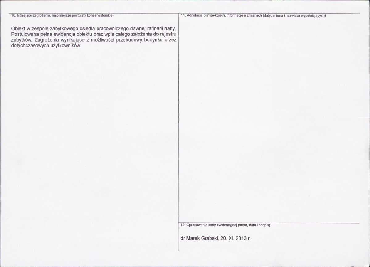 Karta obiektu niewpisanego do rejestru, skan nr 2