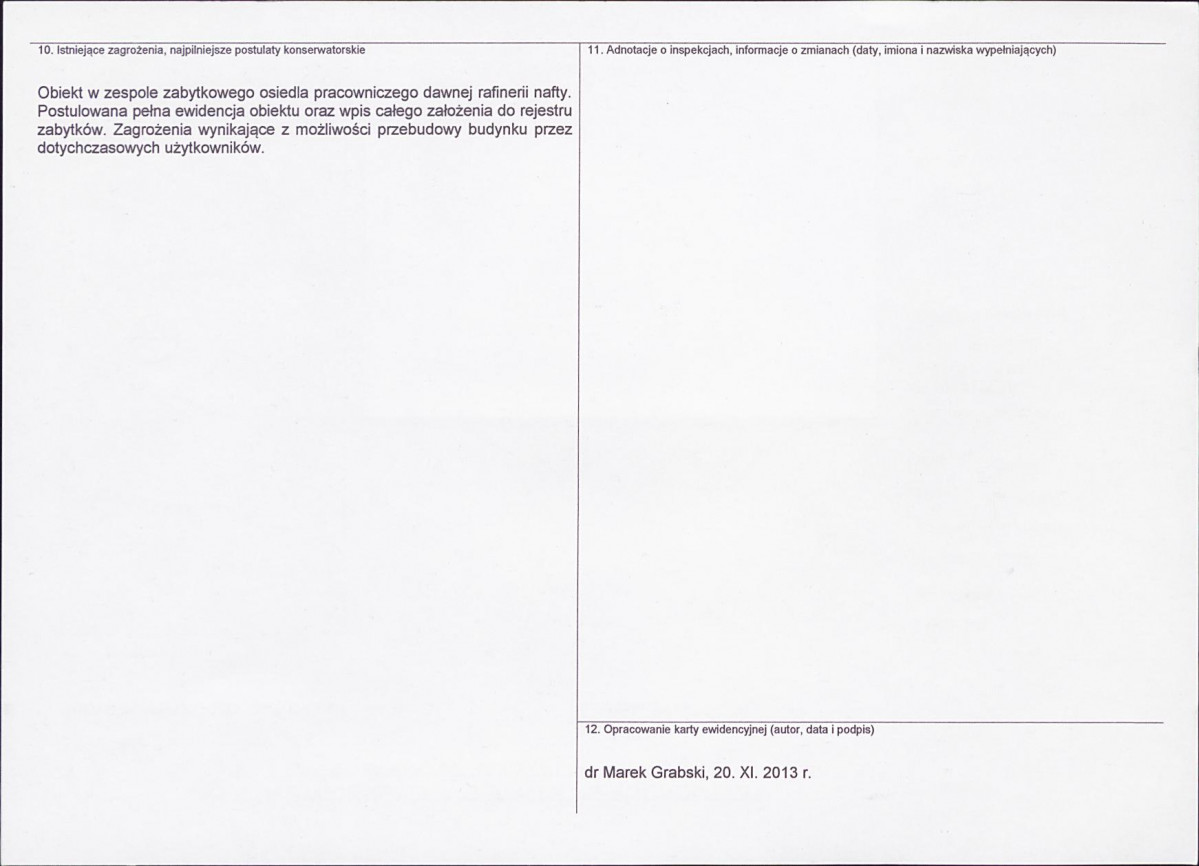 Karta obiektu niewpisanego do rejestru, skan nr 2