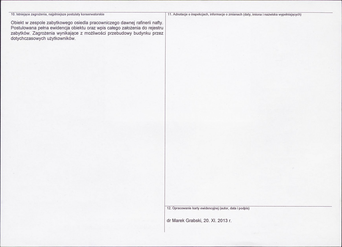 Karta obiektu niewpisanego do rejestru, skan nr 2