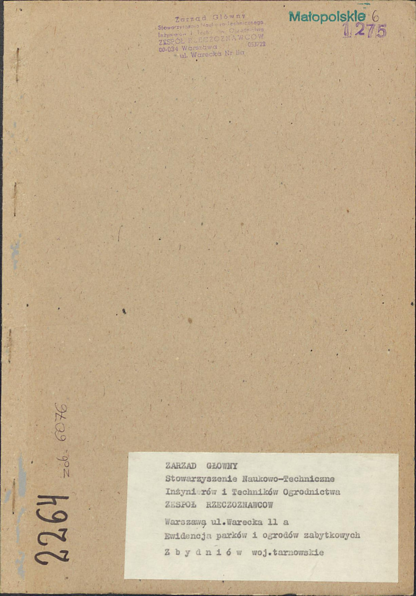 EP - Ewidencja parkowa, skan nr 1