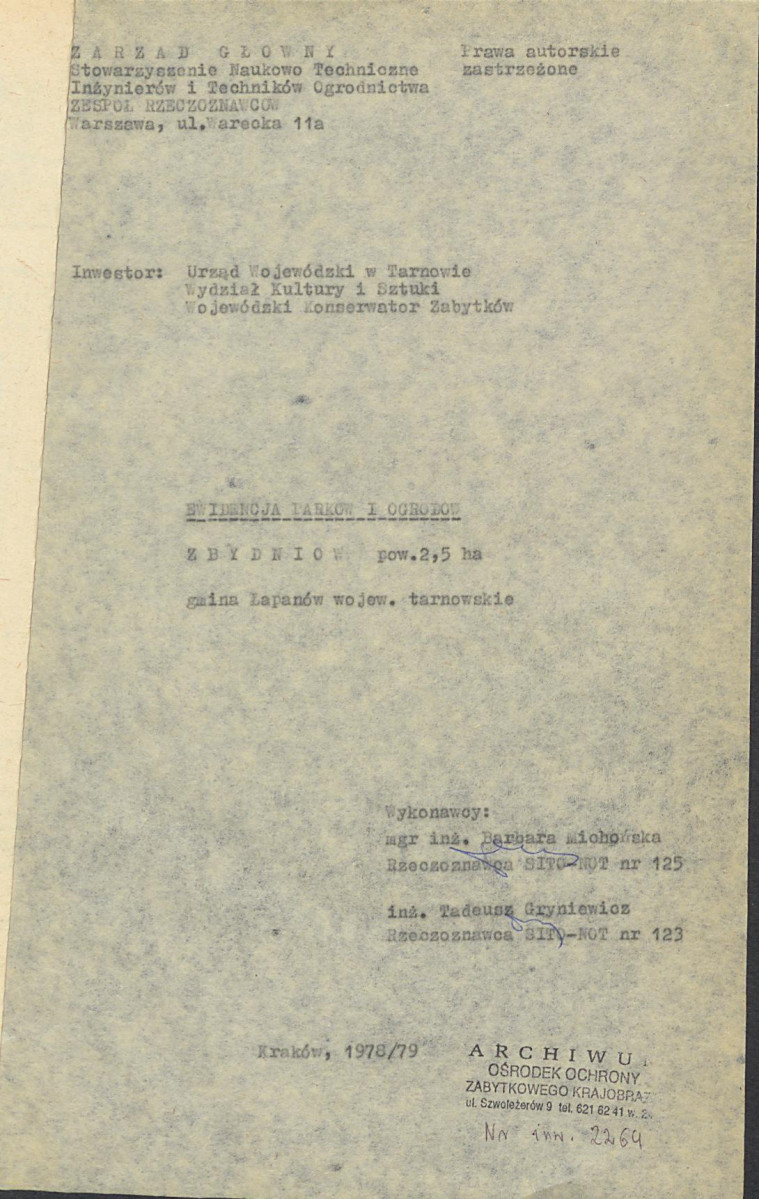 EP - Ewidencja parkowa, skan nr 4