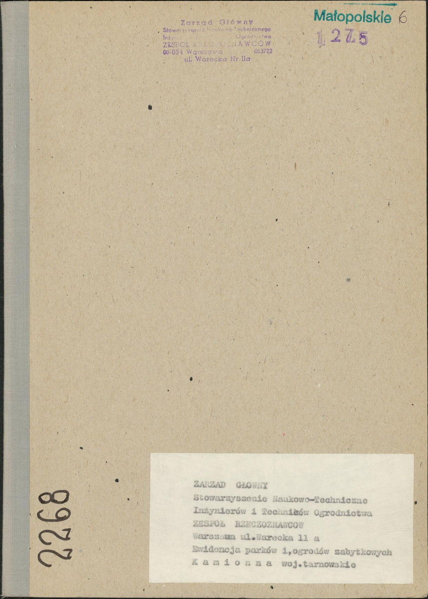 Ewidencja parkowa, skan nr 1