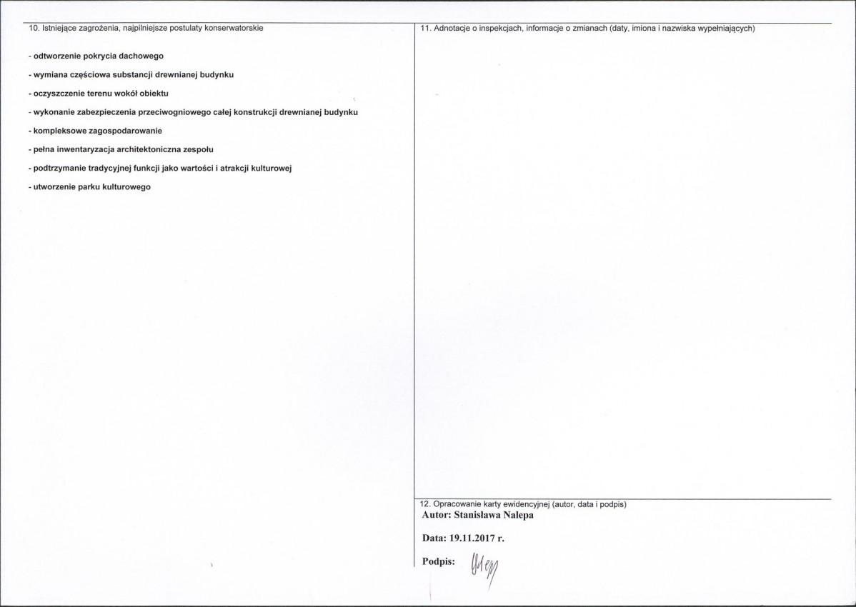 KEZN - Karta obiektu niewpisanego do rejestru, skan nr 2