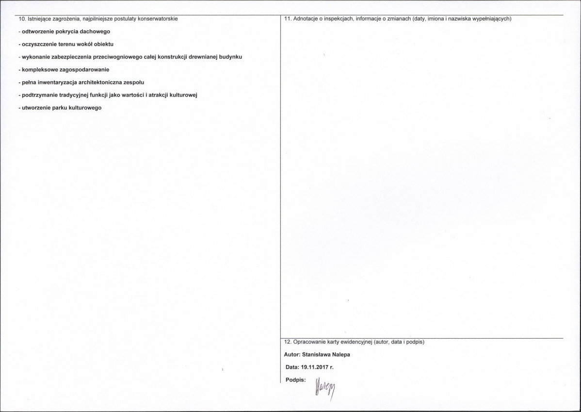 KEZN - Karta obiektu niewpisanego do rejestru, skan nr 2