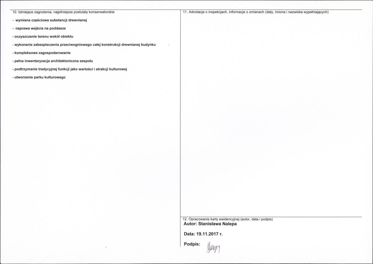 KEZN - Karta obiektu niewpisanego do rejestru, skan nr 2