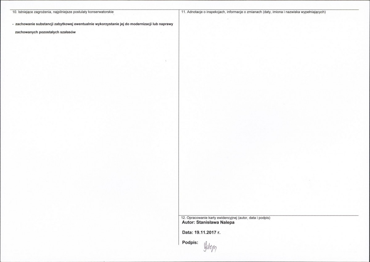 KEZN - Karta obiektu niewpisanego do rejestru, skan nr 2