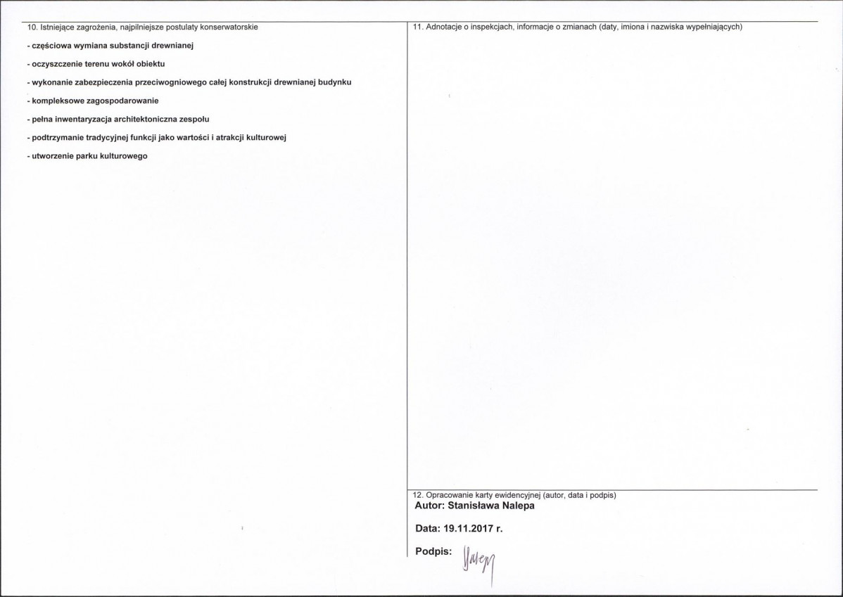KEZN - Karta obiektu niewpisanego do rejestru, skan nr 2