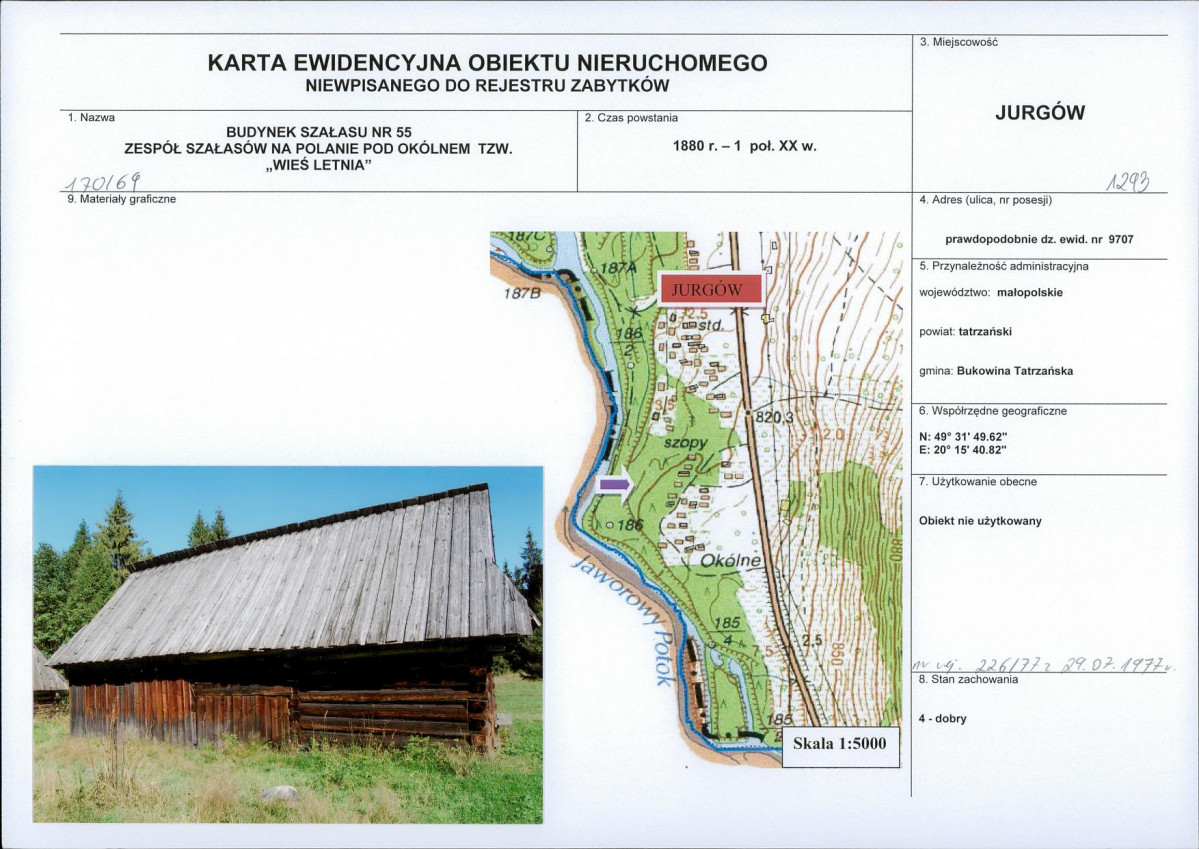 KEZN - Karta obiektu niewpisanego do rejestru, skan nr 1