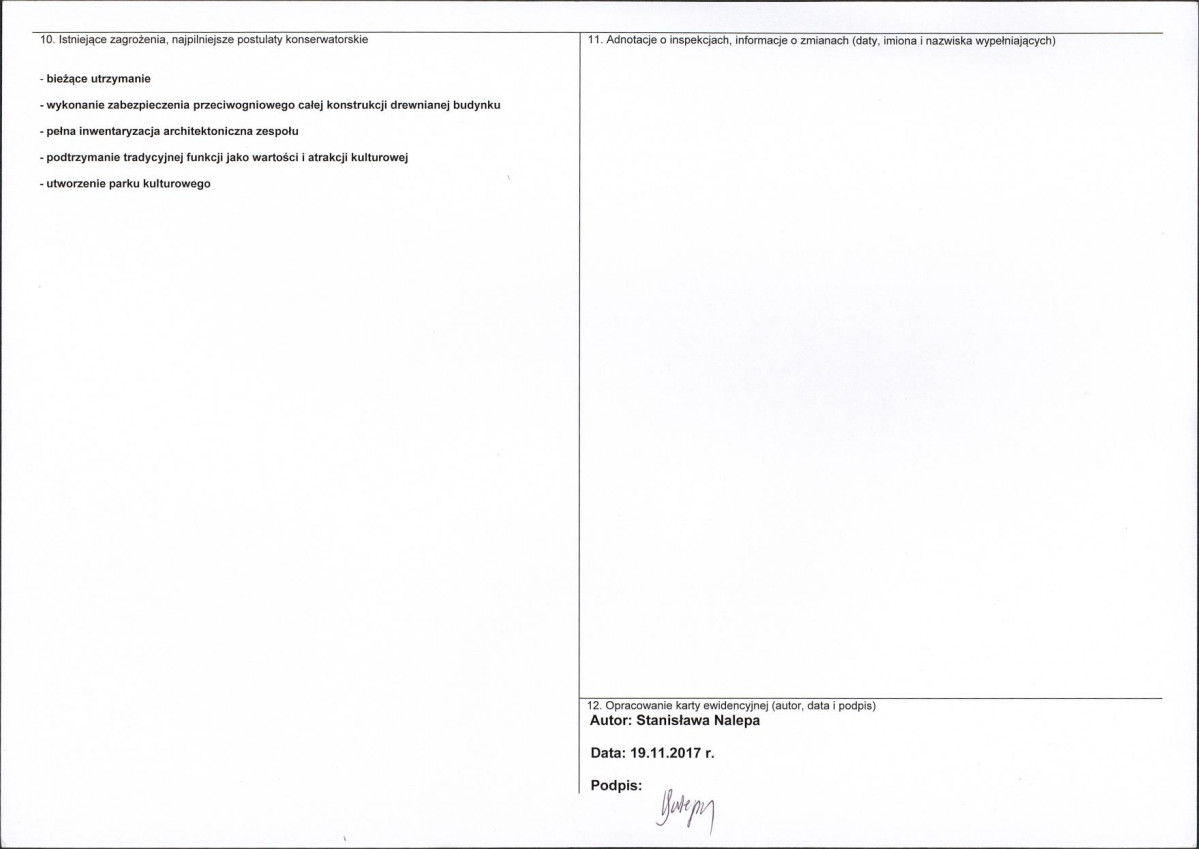 KEZN - Karta obiektu niewpisanego do rejestru, skan nr 2