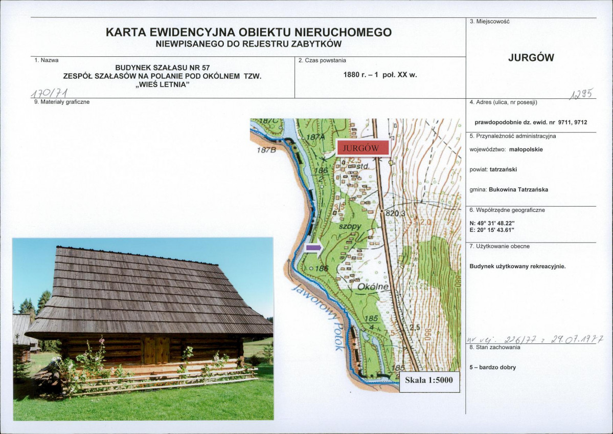 KEZN - Karta obiektu niewpisanego do rejestru, skan nr 1