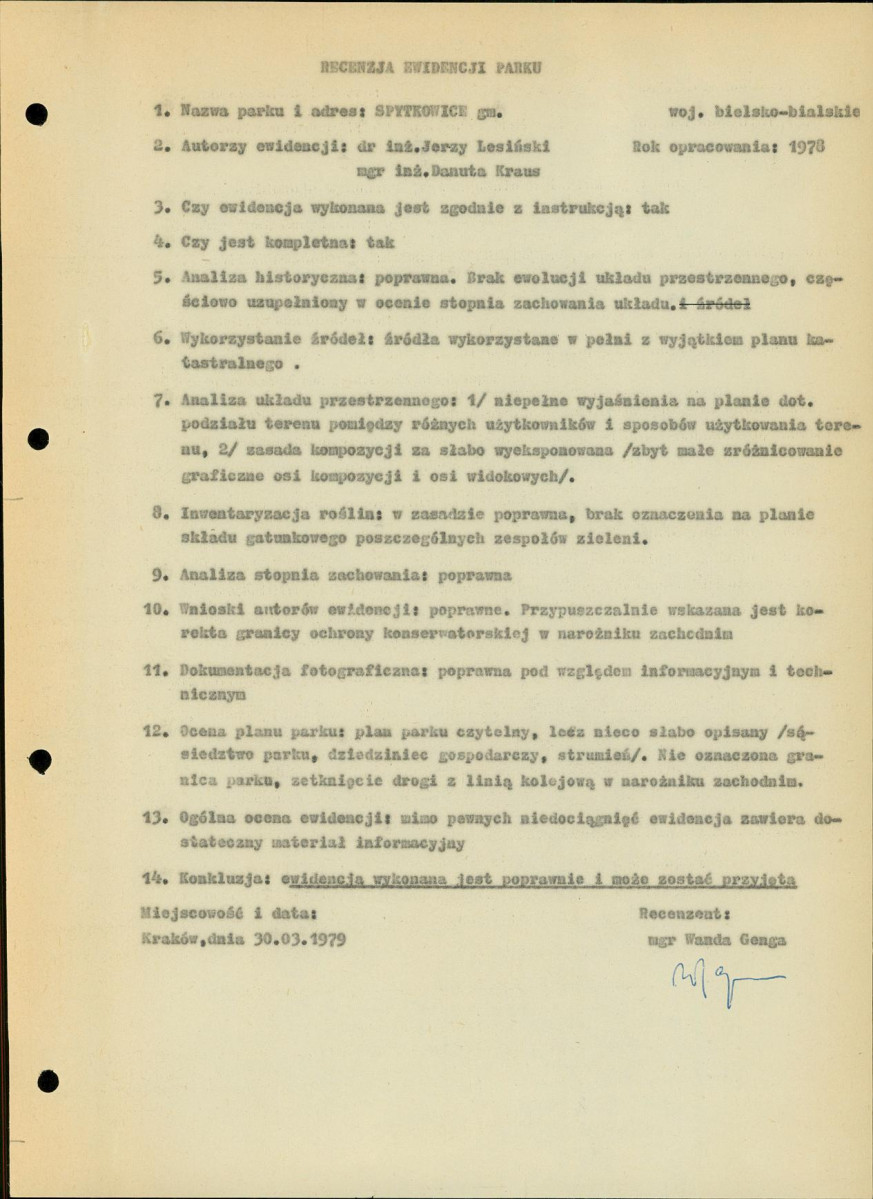 Ewidencja parkowa, skan nr 4