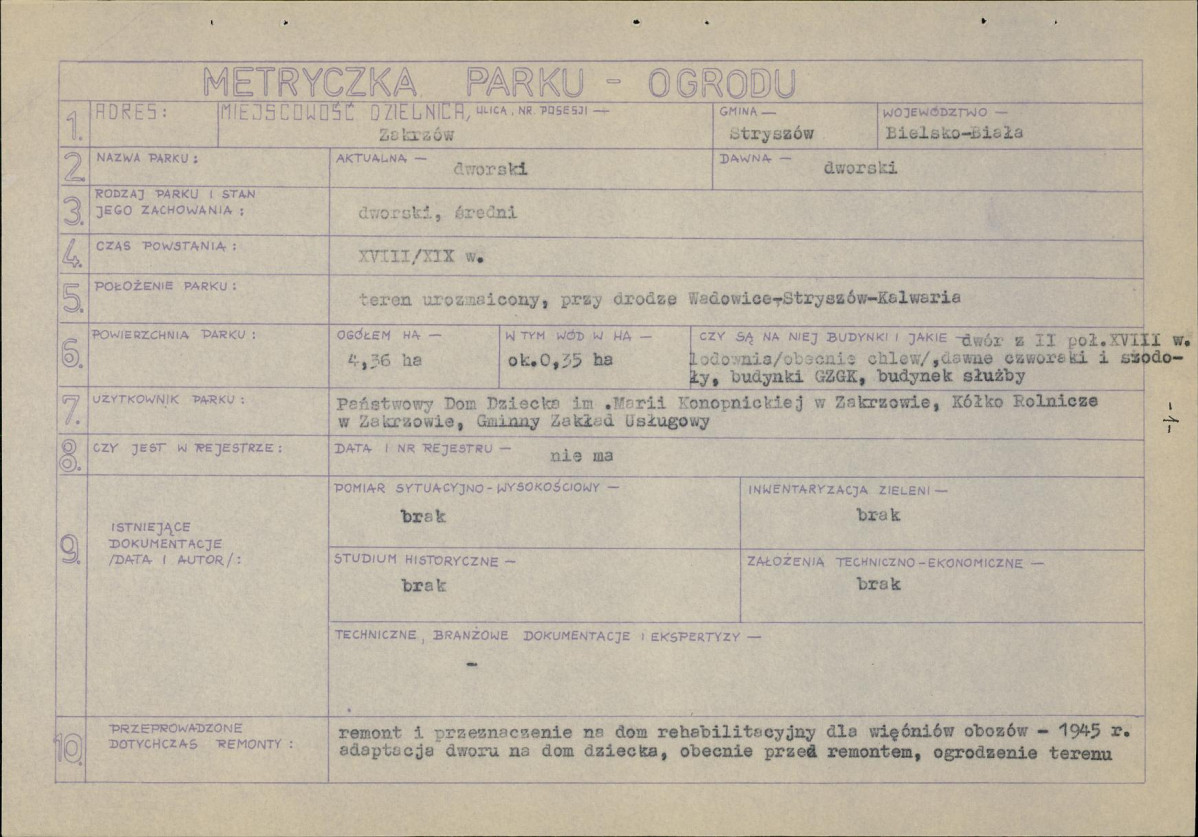 Ewidencja parkowa, skan nr 4