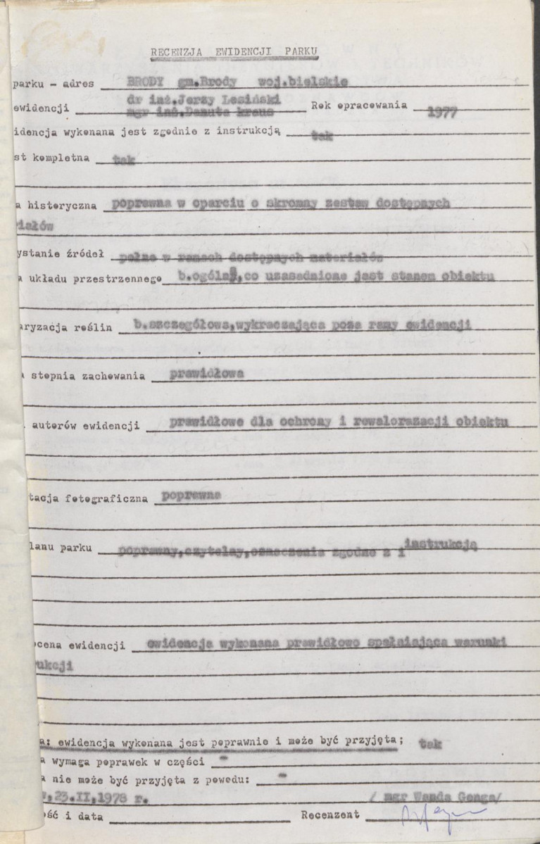 Ewidencja parkowa, skan nr 4