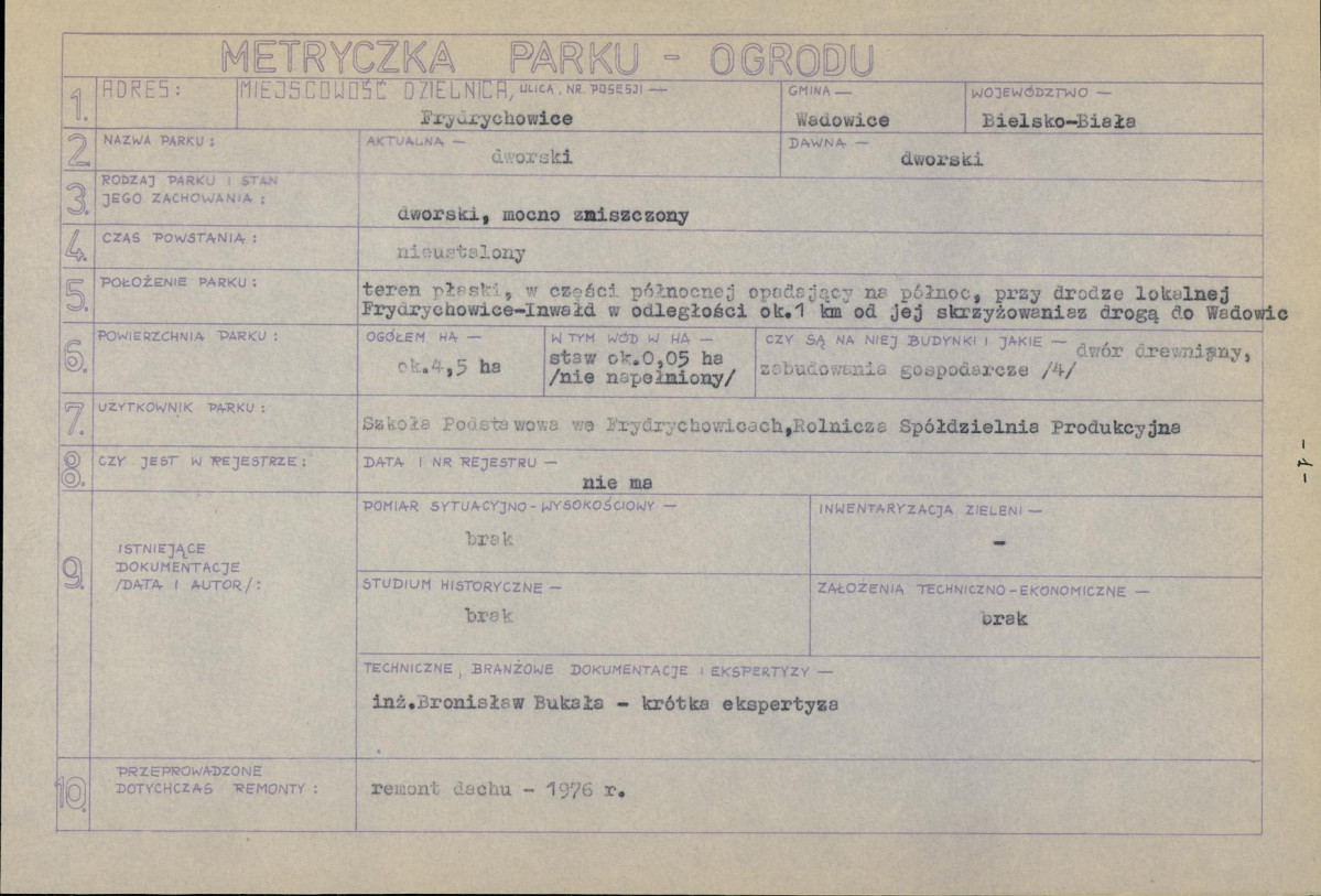 Ewidencja parkowa, skan nr 4