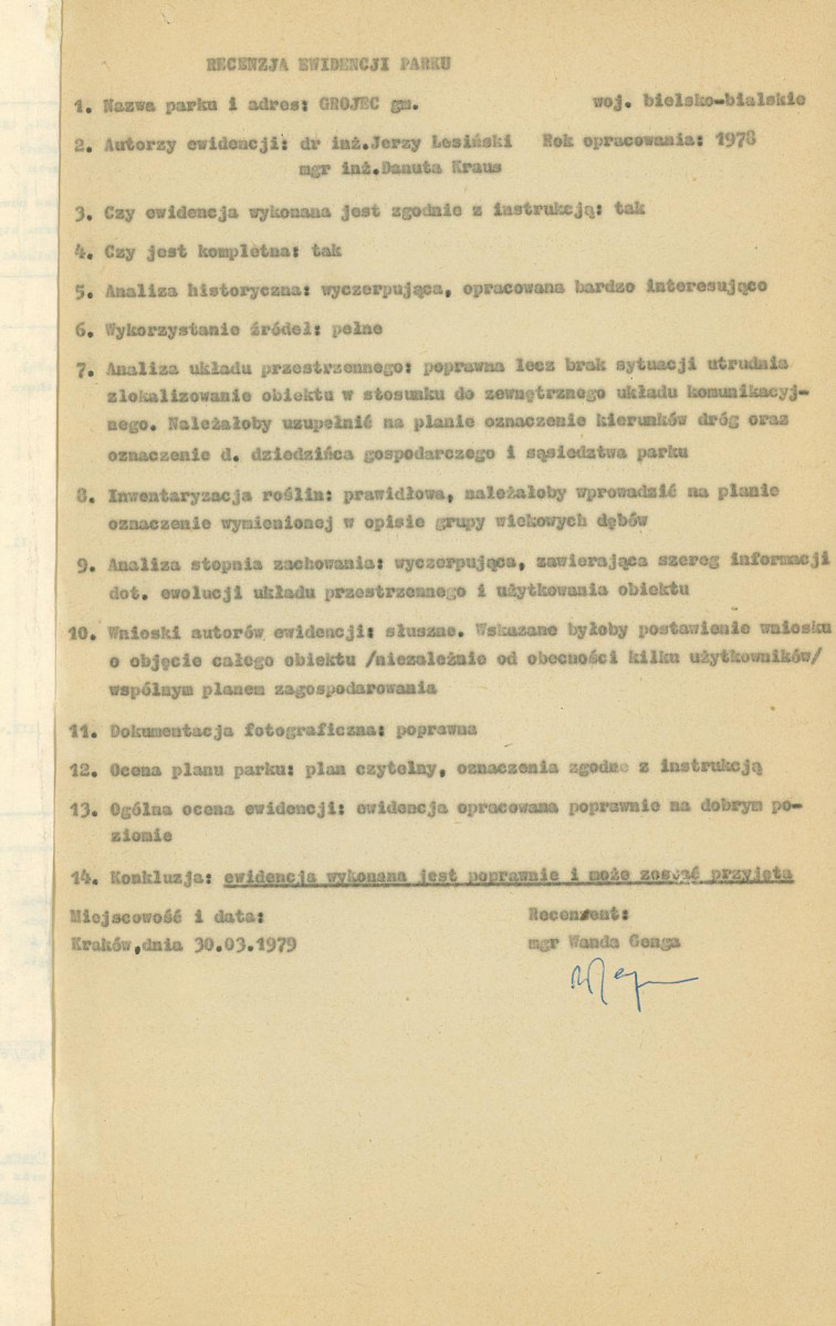 Ewidencja parkowa, skan nr 4
