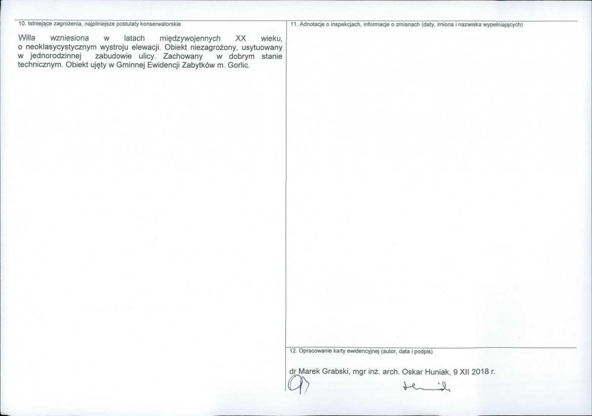Karta obiektu niewpisanego do rejestru, skan nr 2