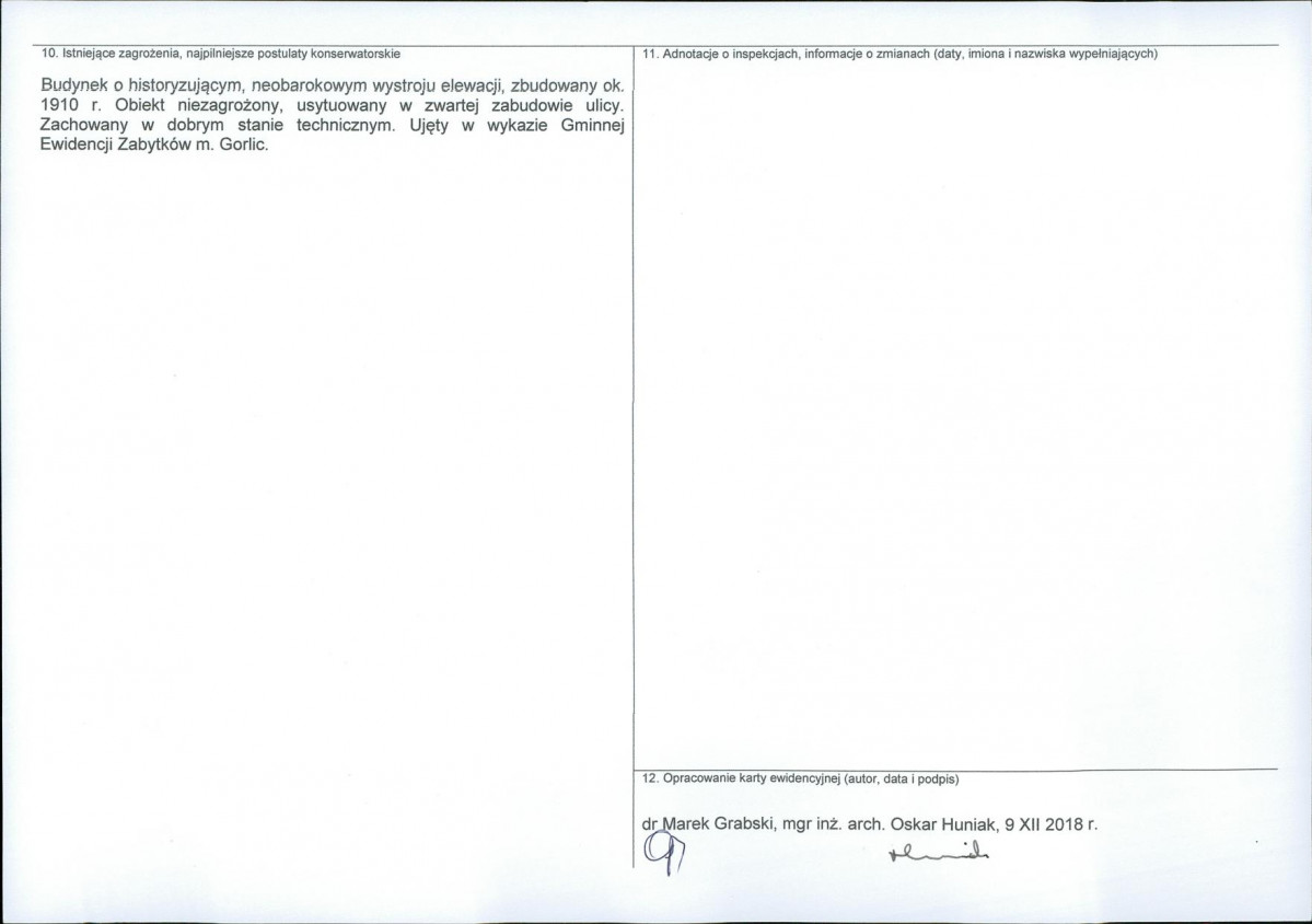 Karta obiektu niewpisanego do rejestru, skan nr 2