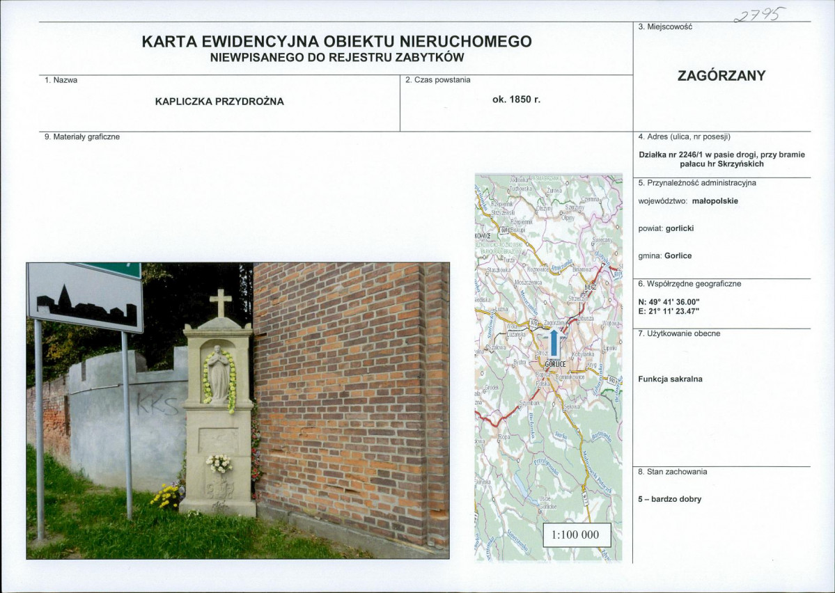 Karta obiektu niewpisanego do rejestru, skan nr 1