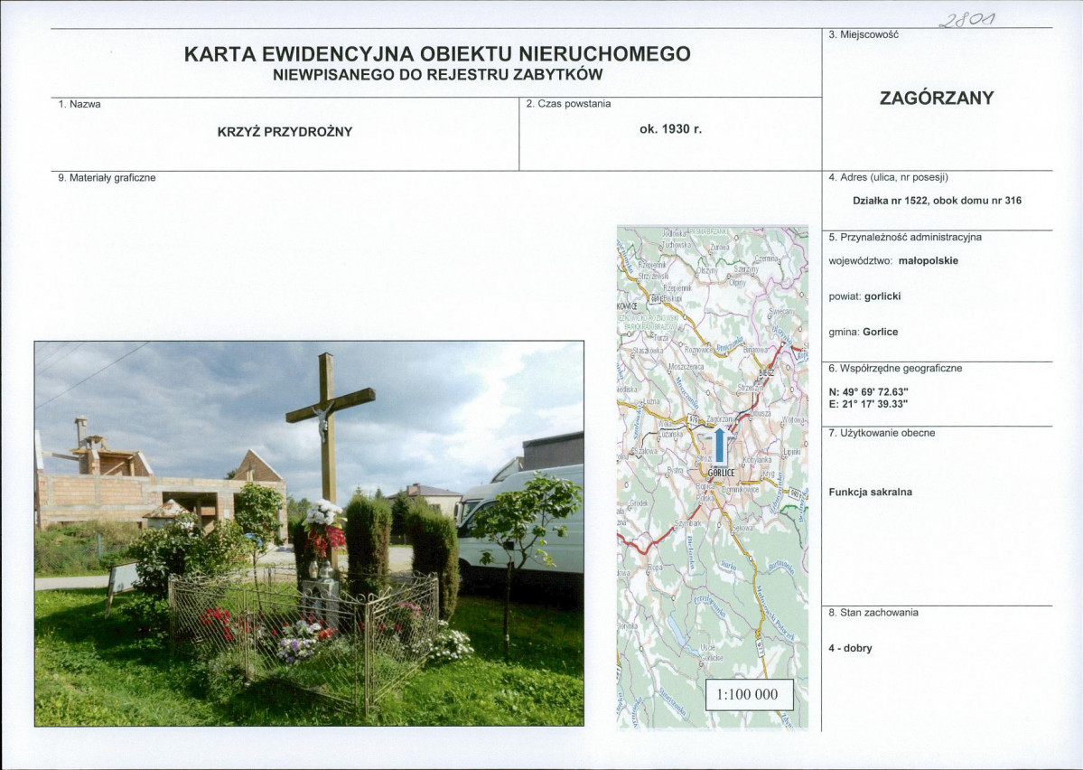 Karta obiektu niewpisanego do rejestru, skan nr 1