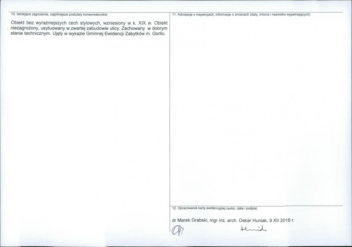 Karta obiektu niewpisanego do rejestru, skan nr 2