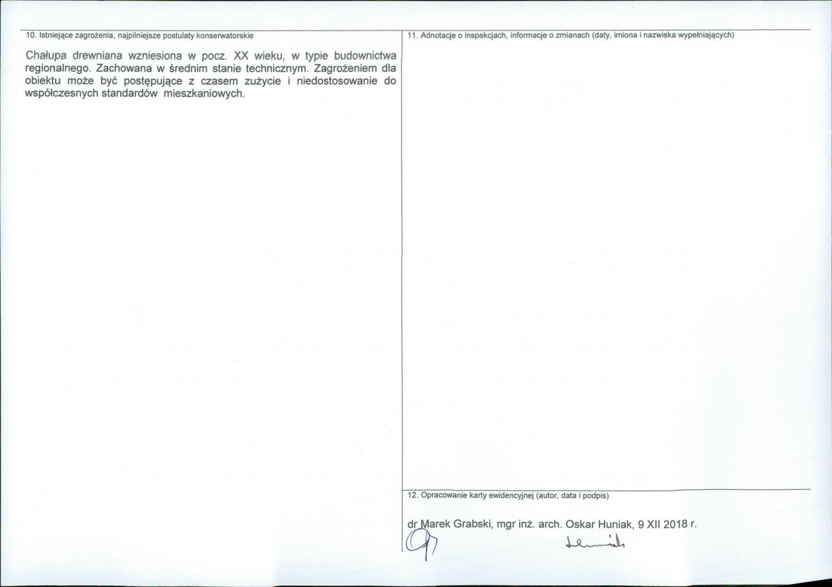 Karta obiektu niewpisanego do rejestru, skan nr 2