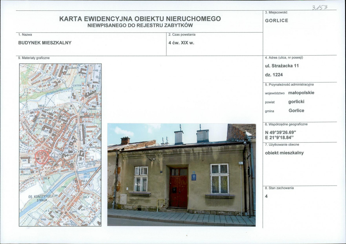 Karta obiektu niewpisanego do rejestru, skan nr 1