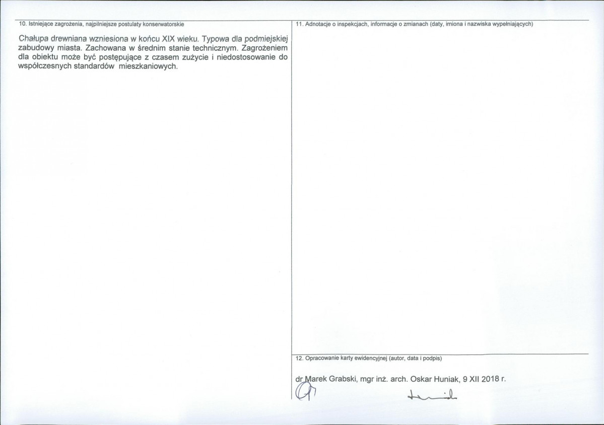 Karta obiektu niewpisanego do rejestru, skan nr 2